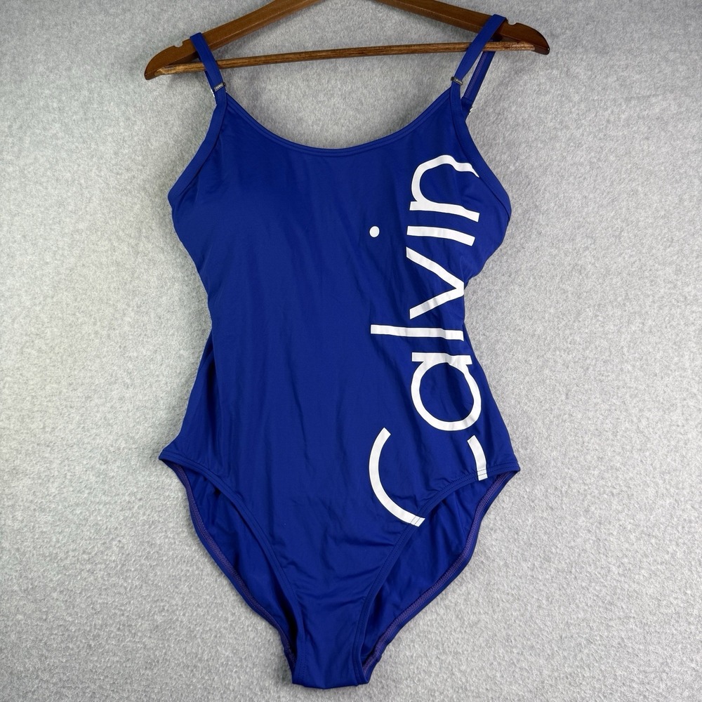 Calvin Klein Swim Suit‎ Women's 10 Blue One Piece Logo
